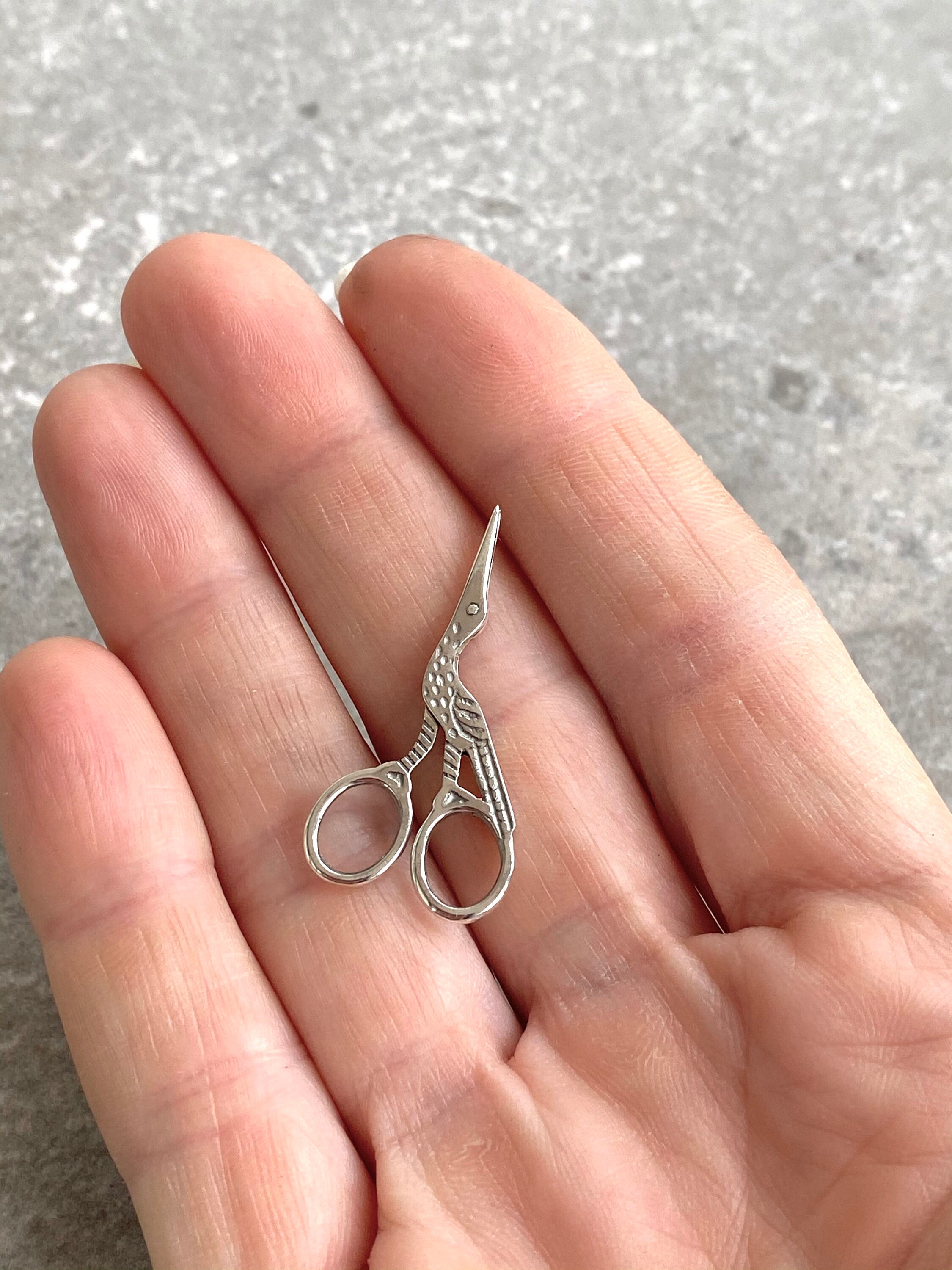 Miniature Stork Embroidery Scissors Sterling Silver Handmade Etsy