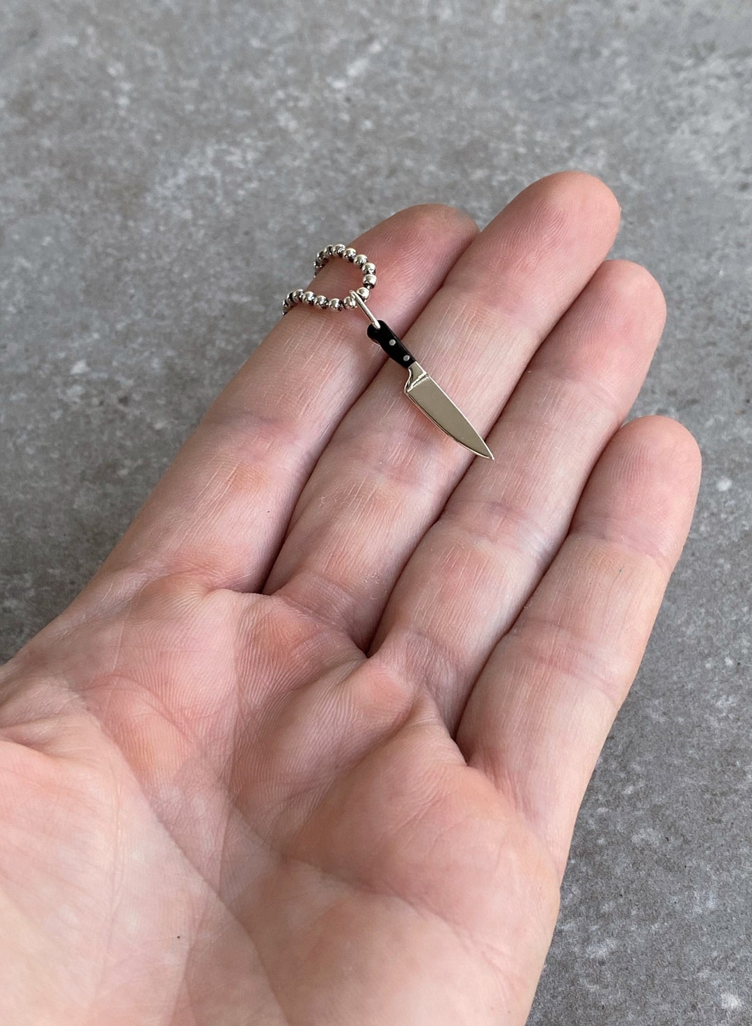 Miniature Chef Knife Pendant, Pastry Chef Graduation Gift, Small Ebony