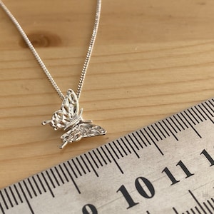 TINY butterfly pendant, Sterling silver butterfly necklace, handmade butterfly jewelry, miniature silver butterfly pendant, girl gift idea