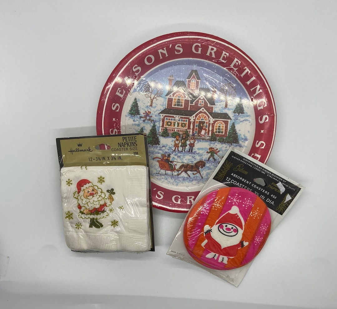 Vintage Christmas Paper Goods Vintage Holiday Napkins and Etsy