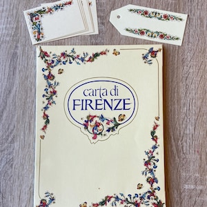 Vintage Florentine Stationary Pack - Vintage Lot Italian Papers - Carta di Firenze Notepaper and Envelopes - Florentine Placards
