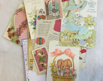 Vintage Lot 30 Easter Papers - Easter Ephemera - Easter Scrapbook Kit