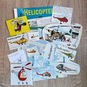 Vintage Lot 30 Helicopter Papers - Helicopter Ephemera - Vintage Helicopters - Helicopter Theme Party Decor