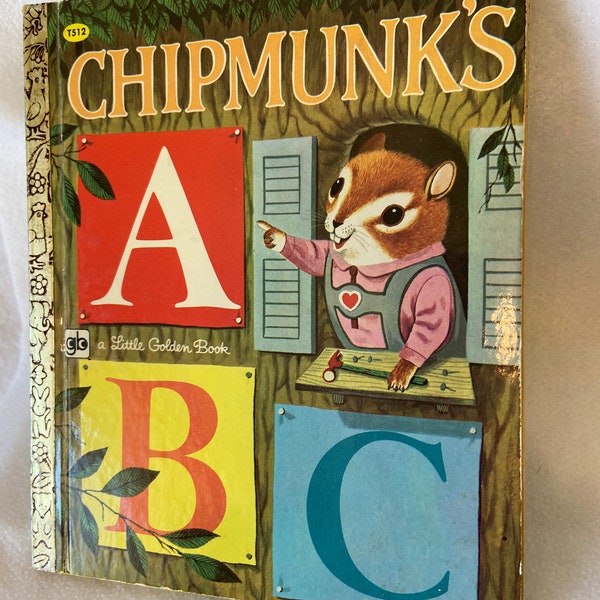 Vintage Chipmunk's ABC Book - Little Golden Book ABC