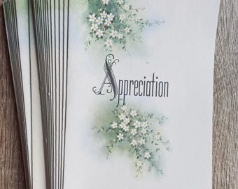 Vintage Appreciation Cards Set: 25 Unused Sympathy Notes