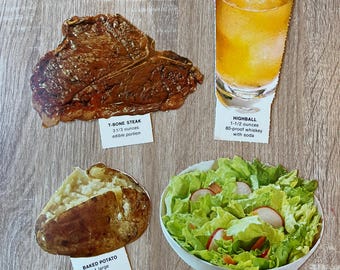 Vintage School Food Die Cuts: Nutrition Dinner Theme