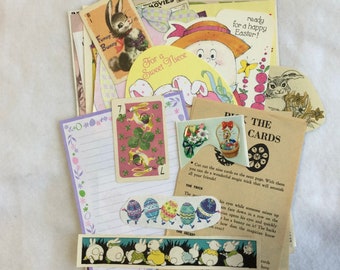 Vintage Lot 30 Easter Papers - Easter Ephemera - Easter Scrapbook Kit