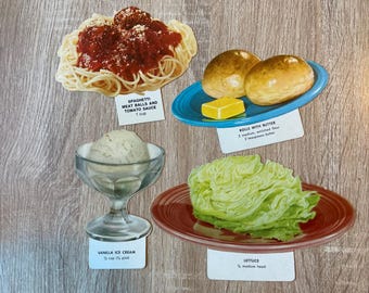 Vintage School Food Die Cuts: Nutrition Dinner Theme