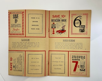 Vintage 1966 Grocery Coupons: Scrapbooking Ephemera