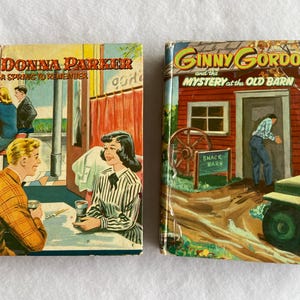 Vintage Lot 2 Whitman Books - Donna Parker Book - Ginny Gordon Book - 1950s Reading Books - Vintage Mystery Books