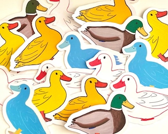 Duck sticker, cute sticker, bird stationery, duck stationery, duck lover gift for mom, mallard duck gift for her, holiday gift for friend