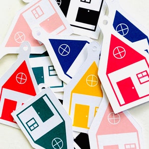 12 husetiketter, julklappsetikettset, presentetikett, roliga etiketter, presentinslagning för hus, julklappsetikett, arkitektpresent till henne, presentetikett för högtider