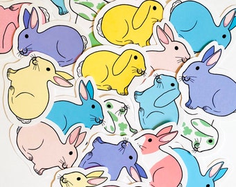 Easter Rabbit Sticker, Easter Sticker, Bunny Gift for her, journal Sticker gift for rabbit mom, Easter gift for friend, Easter bunny gift
