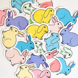 Autocollant de lapin de Pâques, autocollant de Pâques, cadeau de lapin pour elle, cadeau d’autocollant de journal pour maman de lapin, cadeau de Pâques pour un ami, cadeau de lapin de Pâques