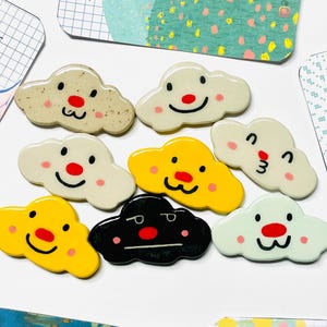 Ceramic Cloud Magnet, cute fridge magnet, cute birthday gift for her, clay magnet, cloud decor, Kawaii Magnet, back to school Gift For mom