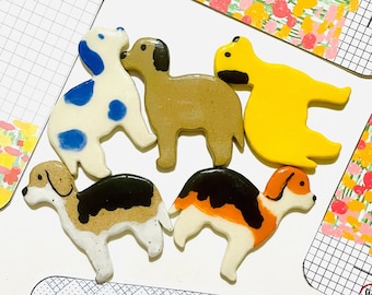 Beagle Dog Magnet, Ceramic Magnet, clay magnet, Dog gift for him, Dog Lover Gift, Fridge Magnet, dog art and prints, dog mom gift for her