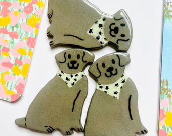 Ceramic dog Magnet, Fridge Magnet for board, cute dog art, Labrador retriever Gift for dad, cute clay magnet, animal magnet, Ceramic magnet