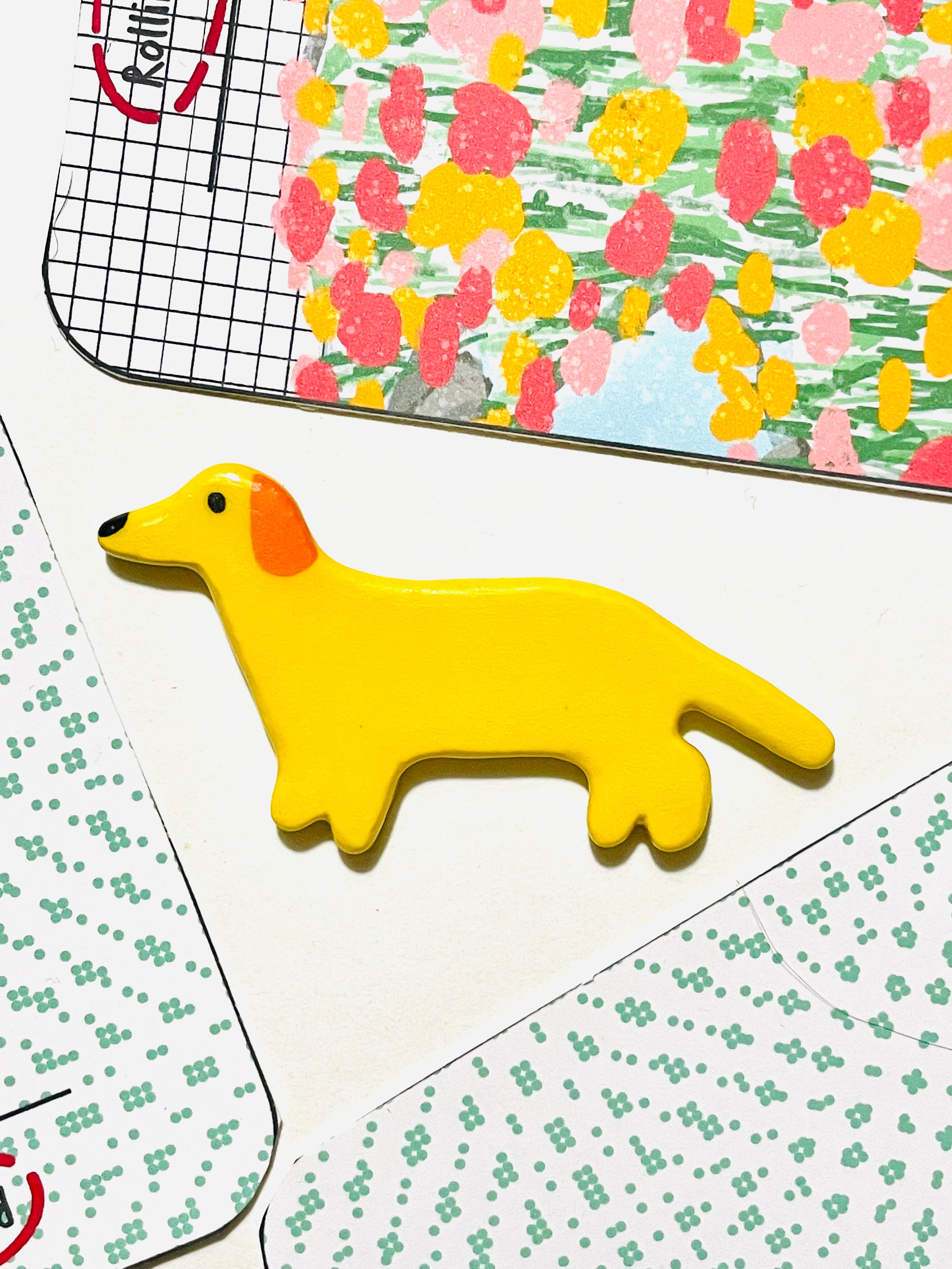 Paper House Productions Dachshund Dog Shaped Refrigerator Magnet - 3.75 X 2 Inch Die-Cut Cute Pet Magnet