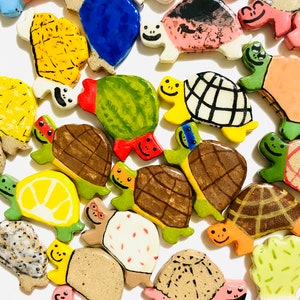 Conjunto de 6 mini ímãs de tartaruga à sua escolha, ímã de animal, decoração cottagecore, tartaruga de cerâmica, mini ímã, presente fofo para ela, presente feito à mão