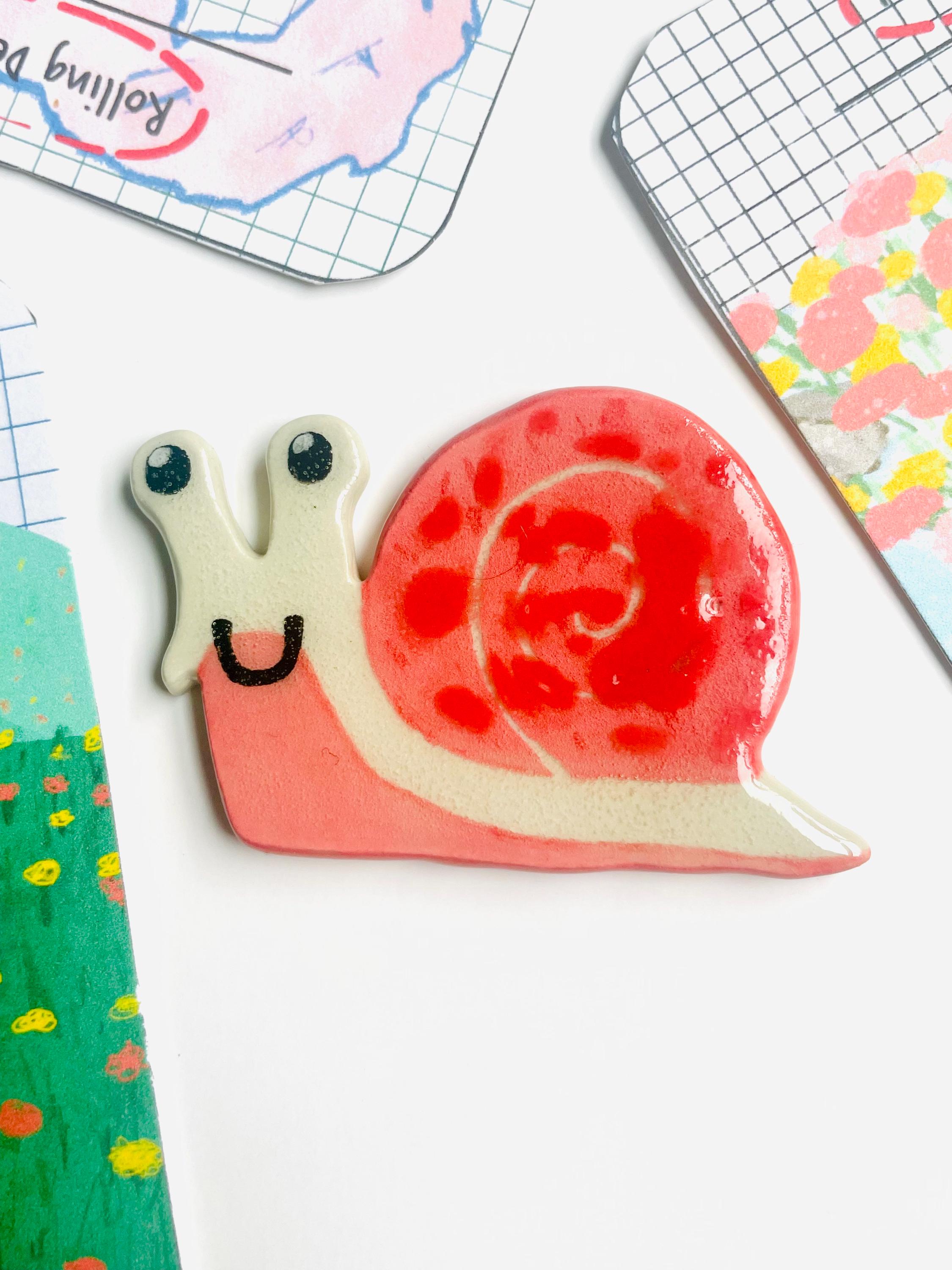 Snail Magnets Handmade Ceramic Snail Magnet, Cottagecore Decor, Fridge Board Art - Etsy