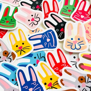 Autocollant tête de lapin, autocollant mignon, cadeau de Pâques au Canada, cadeau de maman lapin pour elle, autocollant de Pâques lapin, cadeau de papeterie pour maman