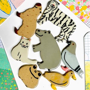 Keramik-Tiermagnet, Unikat, Küchenmagnet, Geschenk für Frauen, Tierdeko, originelle Wohndeko, perfektes Geschenk für Mama, Geschenkidee für Zuhause