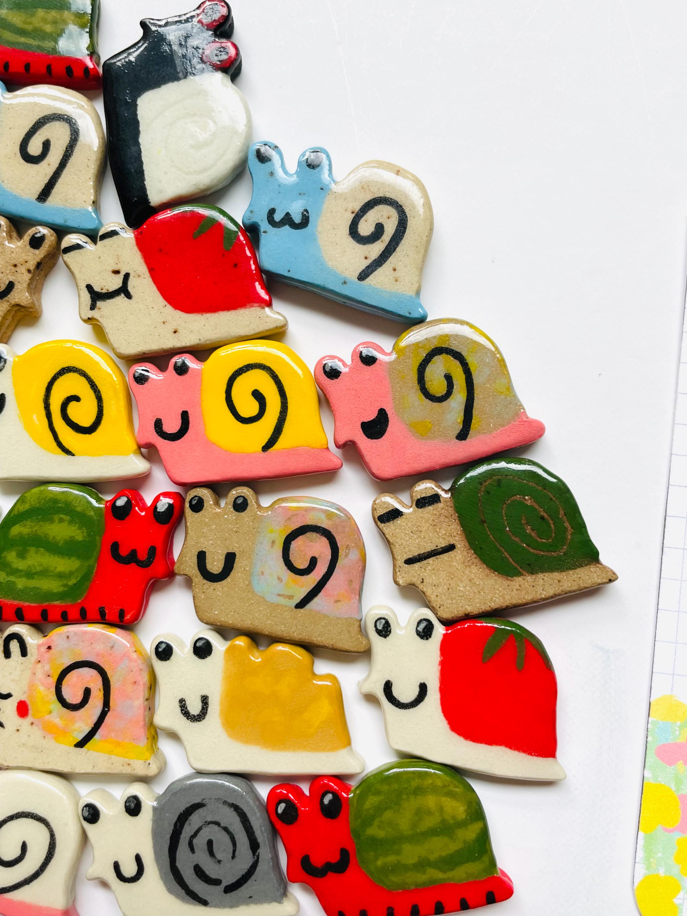 Snail Magnets 4PACK Mini Snail Magnet Set YOU CHOOSE, Animal Magnet, Cottagecore ...