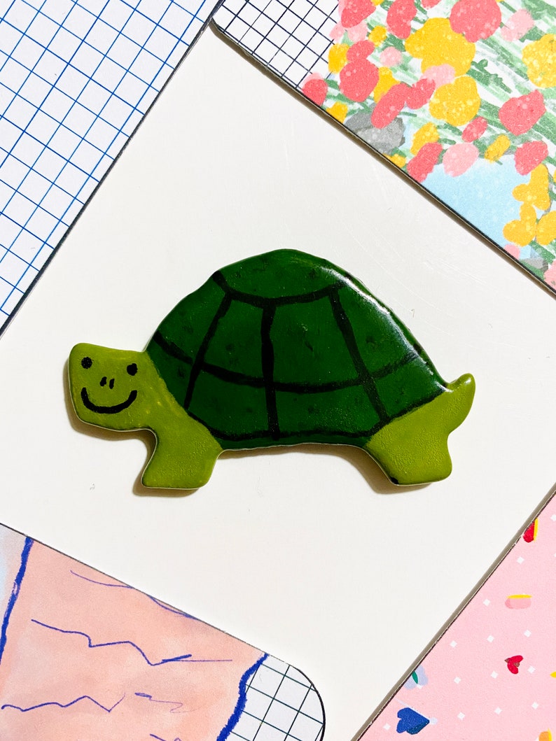 Ceramic Turtle Magnet, Fridge Magnet for board, turtle decor, Best Handmade gift, turtle Lover Gift for him, cute couples gift for her image 5