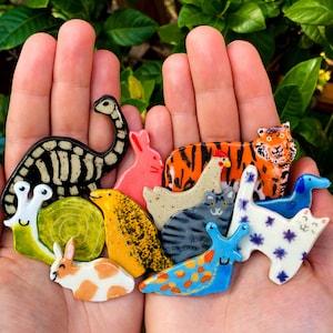 MADE TO ORDER Ceramic Animal Magnet, Fridge Magnet, birthday gift for her, Animal Decor, canadian made ceramic magnet, cottagecore decor