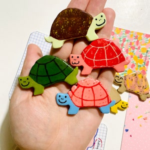 Ceramic Turtle Magnet, Fridge Magnet for board, turtle decor, Best Handmade gift, turtle Lover Gift for him, cute couples gift for her image 8