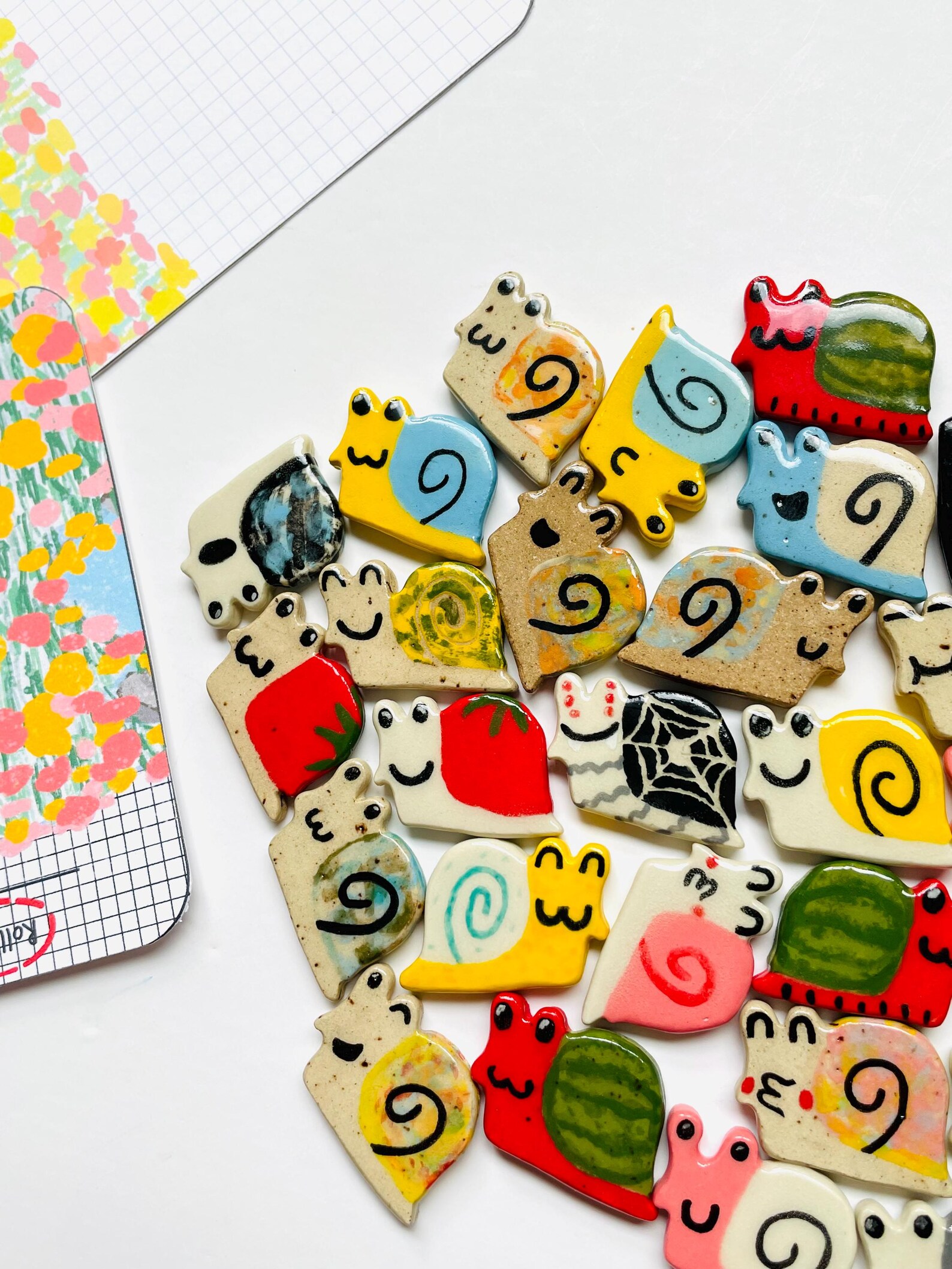 Snail Magnets 4PACK Mini Snail Magnet Set YOU CHOOSE, Animal Magnet, Cottagecore ...