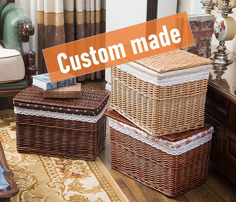 Custom Wicker Basketsstorage Basketslaundry Basketswicker Etsy