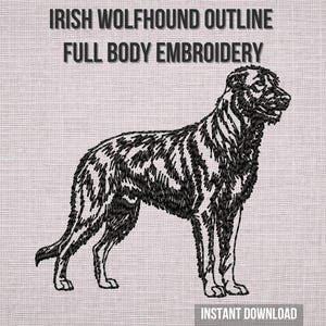Irish Wolfhound Sketch Machine Embroidery Design 4x4 Hoop | Gentle Giant Dog Line Art Digital Download PES DST JEF