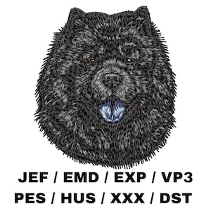 Chow Chow Face Embroidery Design – Realistic Dog Portrait Stitch, Digital Download, Pet Owner, Canine Charm, Animal Craft, Home Decor