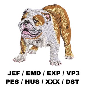 English Bulldog embroidery file - Dog Gifts Dog Art Realistic Dog