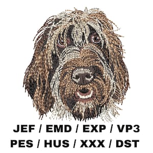 Wirehaired Pointing Griffon embroidery file - Dog Lover Gift, Realistic Dog, Gundog, Animal Crafts, Pet, Wiry Hair, Bearded