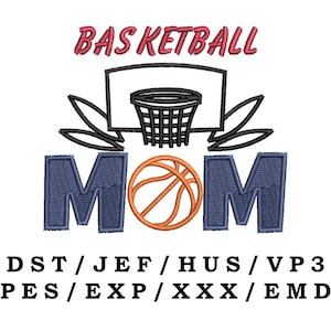 Basketball Mom embroidery file - Sports Mom, Sport Mom, Trendy Embroidery