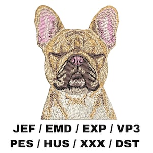 French Bulldog embroidery file Dog Art Realistic Dog Frenchie gifts, Meditation, Cute breed, AKC top breed