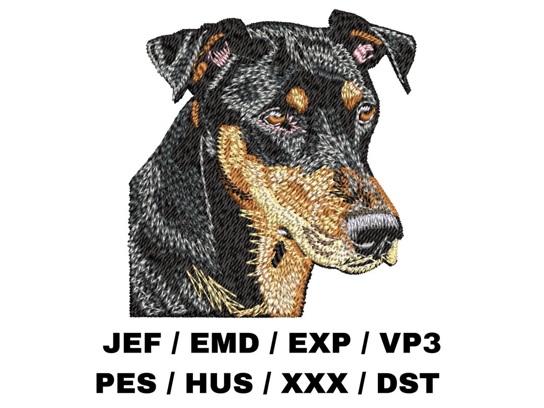 Doberman Pinscher Embroidery File - Doberman Gifts - Dog Art