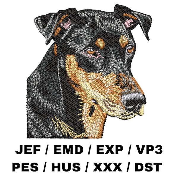 Doberman Pinscher embroidery file - Doberman Gifts - Dog Art Realistic Dog Dobermann