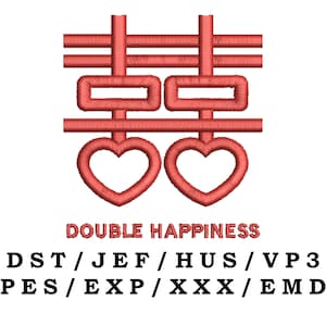 Dubbel lycka för bröllopsdekoration - lyckosam hälsning, present till nygifta, kinesiskt tecken, festceremoni, evenemangsplanerare