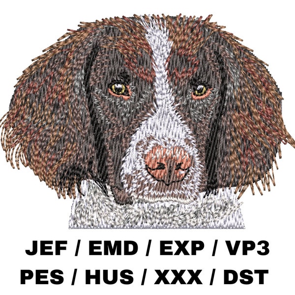 Fichier de broderie English Springer Spaniel - Cadeaux pour chiens - Chien réaliste, Torchon, Modèle de chemin de table, Sac fourre-tout, Artisanat animalier, Projet facile