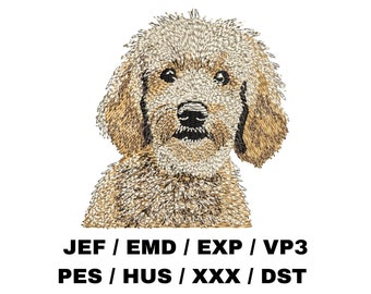 Fichier de broderie Goldendoodle - Cadeaux chien - Chien réaliste