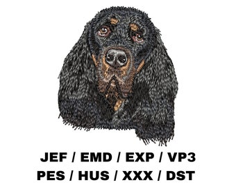 Gordon Setter - Dog Lover, Cute Pet Embroidery Portrait, Animal Craft, Fun Sewing Project, Personalized Gift, Craft Ideas, Canine Art
