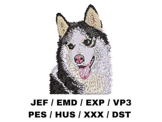 Siberian Husky embroidery file - Husky Sibe Gifts - Chukcha - Dog Art Realistic Dog