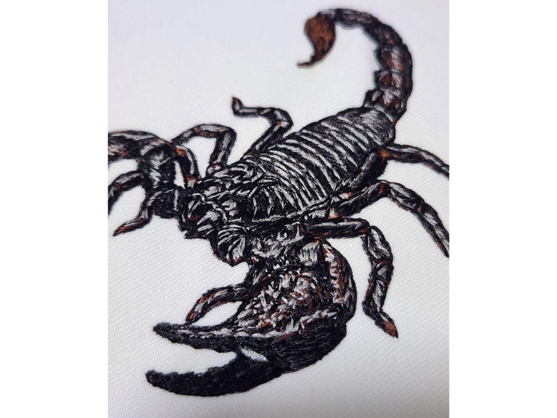 Emperor Scorpion Machine Embroidery Design, Realistic Arachnid Pattern ...
