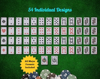 54 Individual Playing Card Embroidery Files – Single Card Designs for Apparel & Accessories