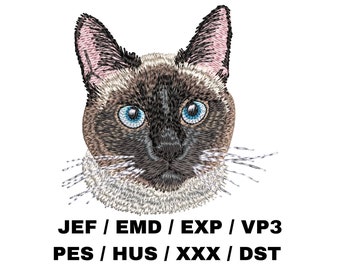 Chat siamois, Meezer, Mese - Moustaches, Portrait réaliste, Amoureux des chats, Décoration d&#39;intérieur DIY, Broderie personnalisée, Projet amusant, Animal mignon, Félin