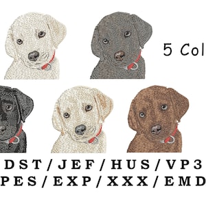 Labrador Retriever embroidery file - Labrador Gifts - Dog Art, Realistic Dog, Yellow Lab, Black Lab, Chocolate Lab, White Lab, Silver Lab