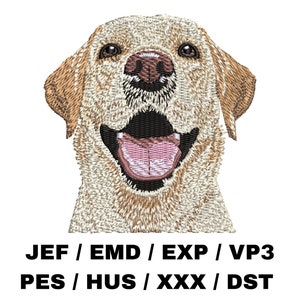 笑顔のラブラドール レトリバーの刺繍ファイル - ラブラドール ギフト - 犬のアート リアルな犬、イエロー ラブラドール